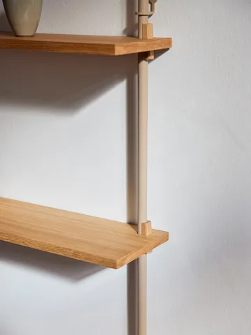 Wall Shelving wall shelf - Oak-warm grey, 92x115x17.5 cm, WS.115.1 - MOEBE