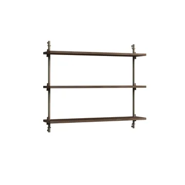 Wall Shelving wall shelf - Smoked oak-warm grey, 92x65x17.5 cm, WS.65.1 - MOEBE