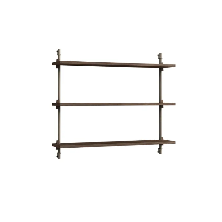 Wall Shelving wall shelf - Smoked oak-warm grey, 92x65x17.5 cm, WS.65.1 - MOEBE