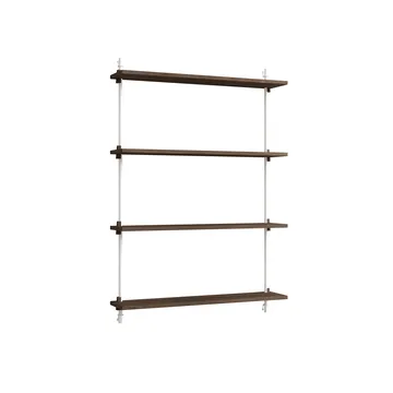 Wall Shelving wall shelf - Smoked oak-white, 92x115x17.5 cm, WS.115.1 - MOEBE