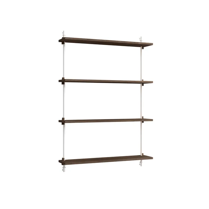 Wall Shelving wall shelf - Smoked oak-white, 92x115x17.5 cm, WS.115.1 - MOEBE
