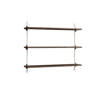 Wall Shelving wall shelf - Smoked oak-white, 92x65x17.5 cm, WS.65.1 - MOEBE