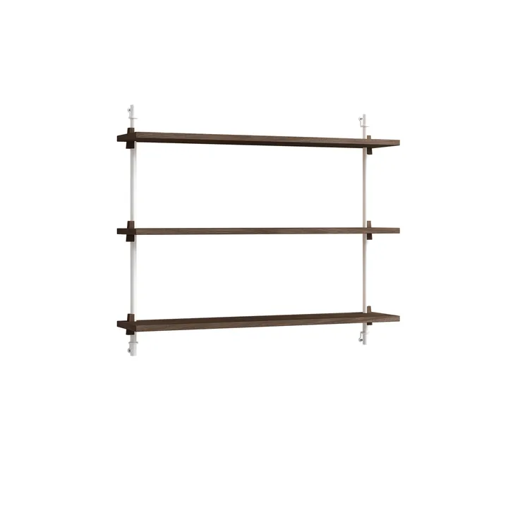 Wall Shelving wall shelf - Smoked oak-white, 92x65x17.5 cm, WS.65.1 - MOEBE