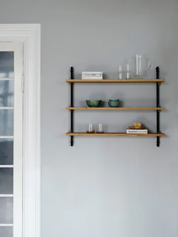 Wall Shelving wall shelf - Smoked oak-white, 92x65x17.5 cm, WS.65.1 - MOEBE