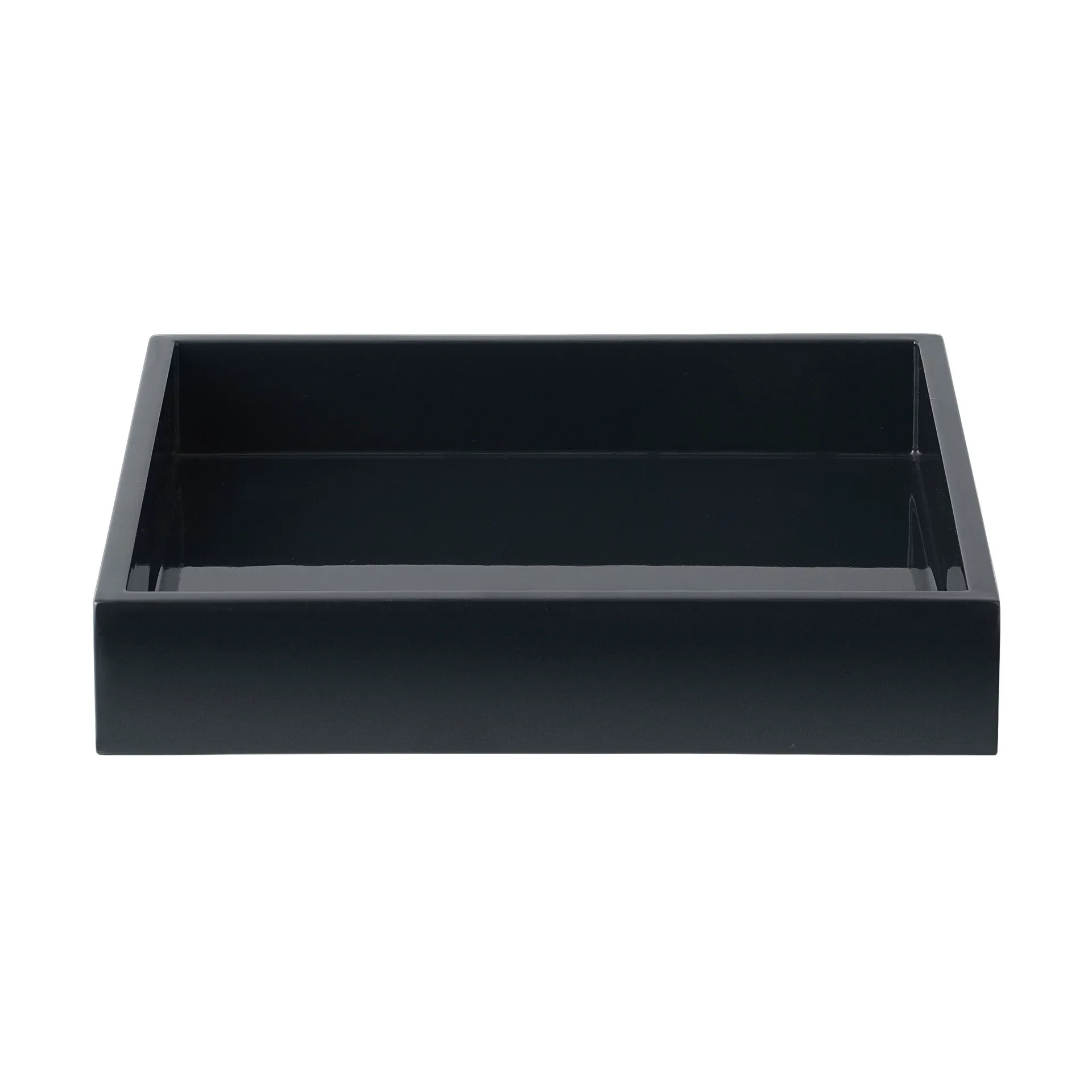 Lux lacquered decorative tray 19x19x3,5 cm, Black Mojoo