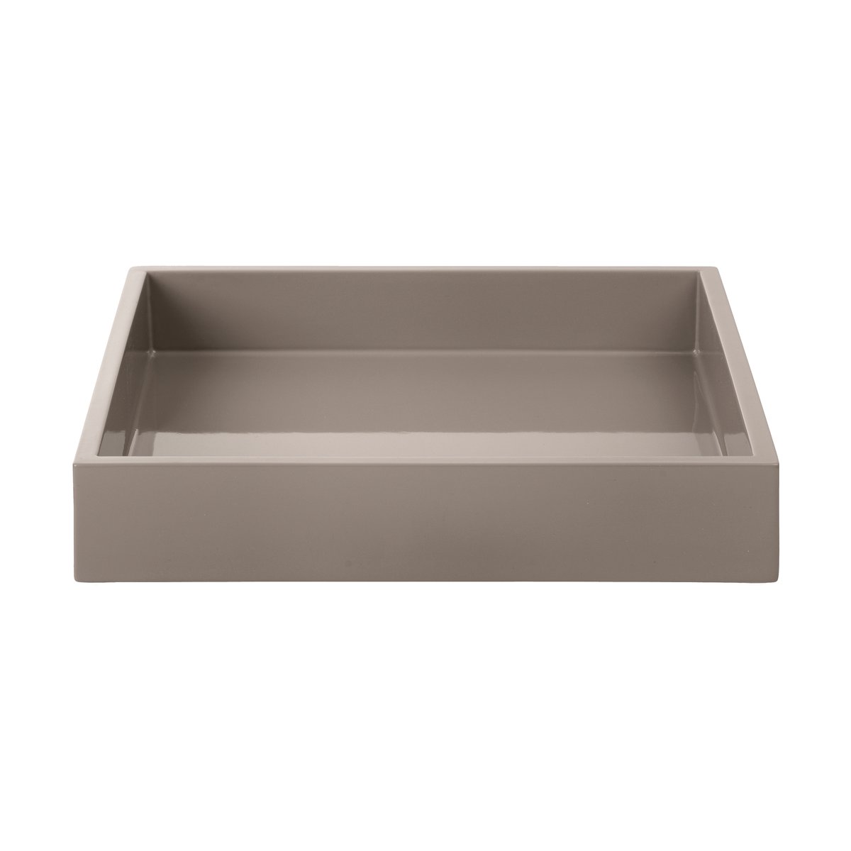 Mojoo Lux lacquered decorative tray 19x19x3,5 cm Warm grey