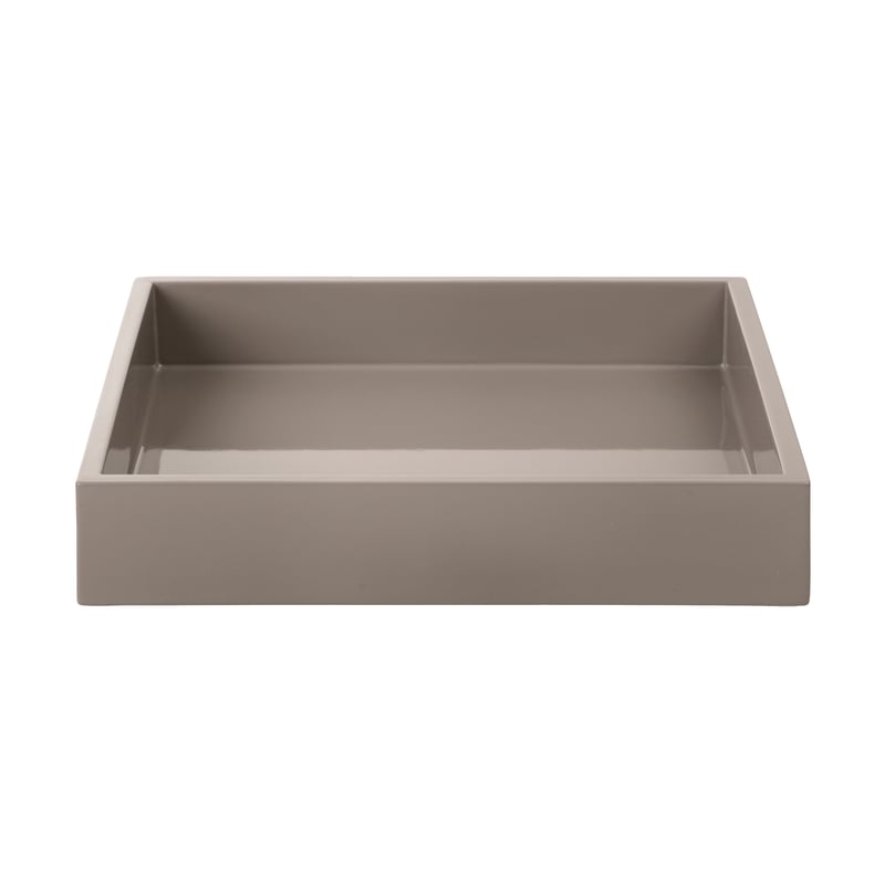 Mojoo Lux lacquered decorative tray 19x19x3,5 cm Warm grey
