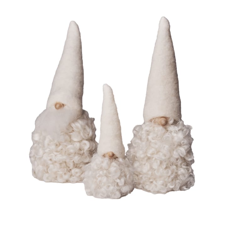 Santa wool large - white hat with beard - Monikas Väv & Konst