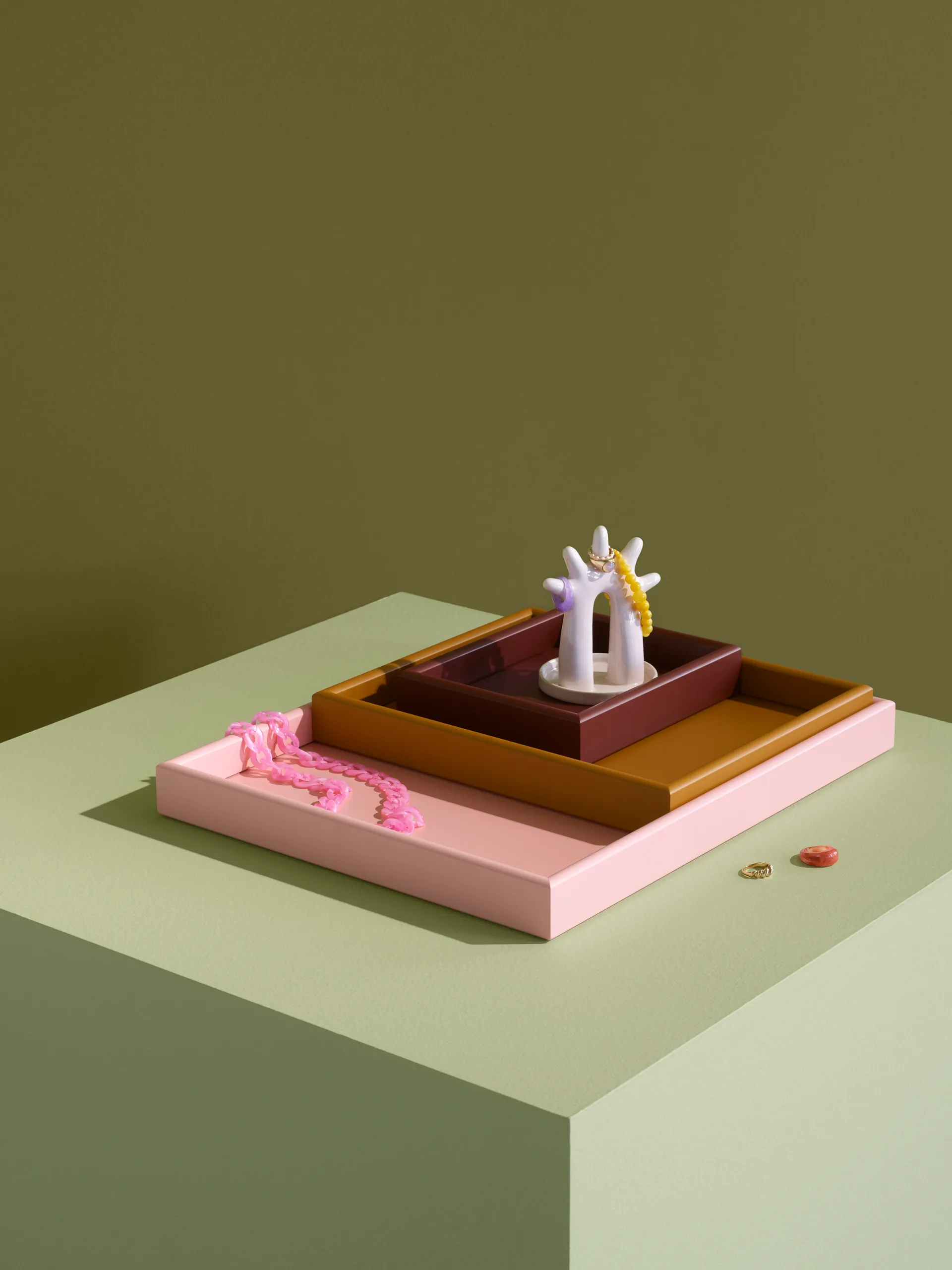 Arrange tray set 3 parts, Masala-amber-ruby Montana