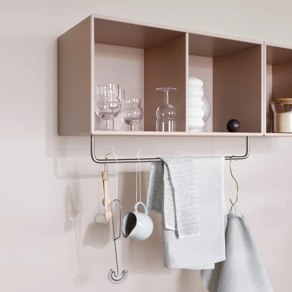 COAT hat shelf with clothes rails, Fennel 144, incl. suspension Montana