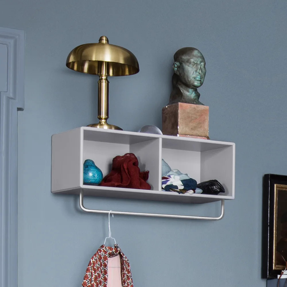 COAT hat shelf with clothes rails, Fennel 144, incl. suspension Montana