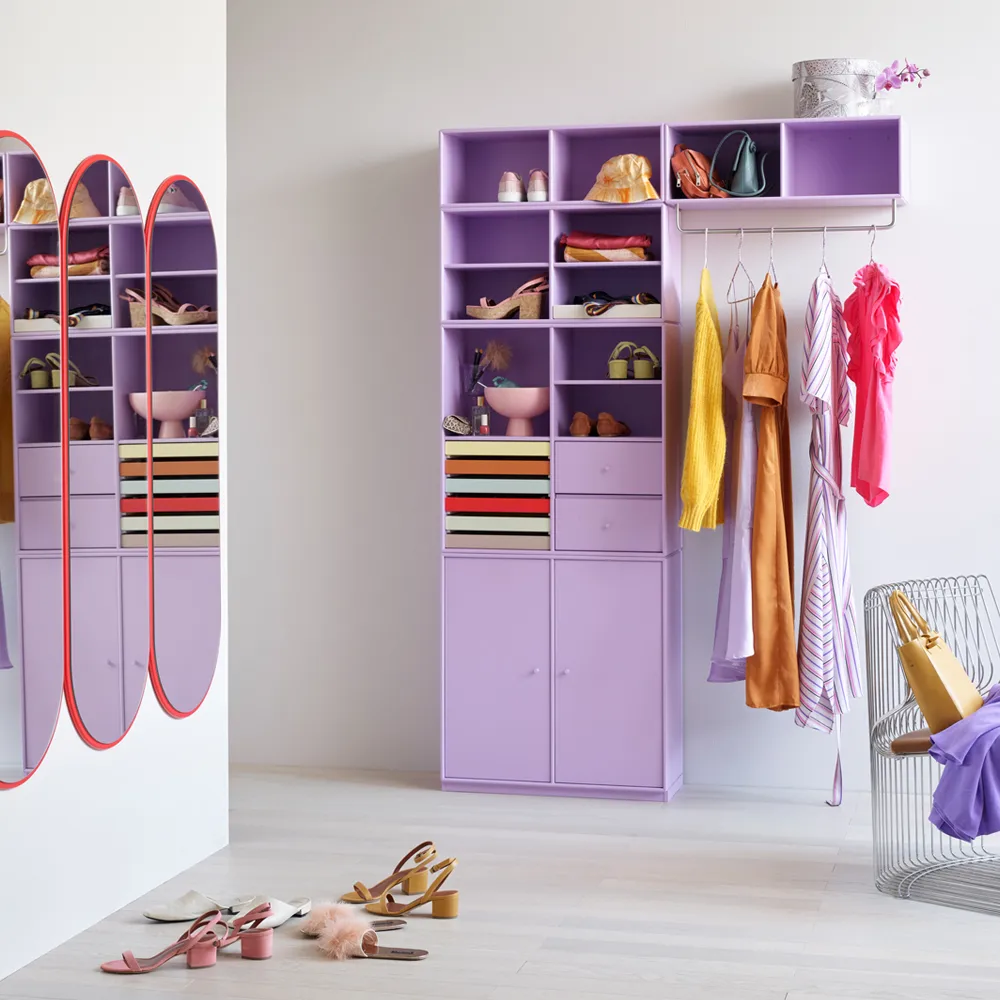 COAT hat shelf with clothes rails, Fennel 144, incl. suspension Montana