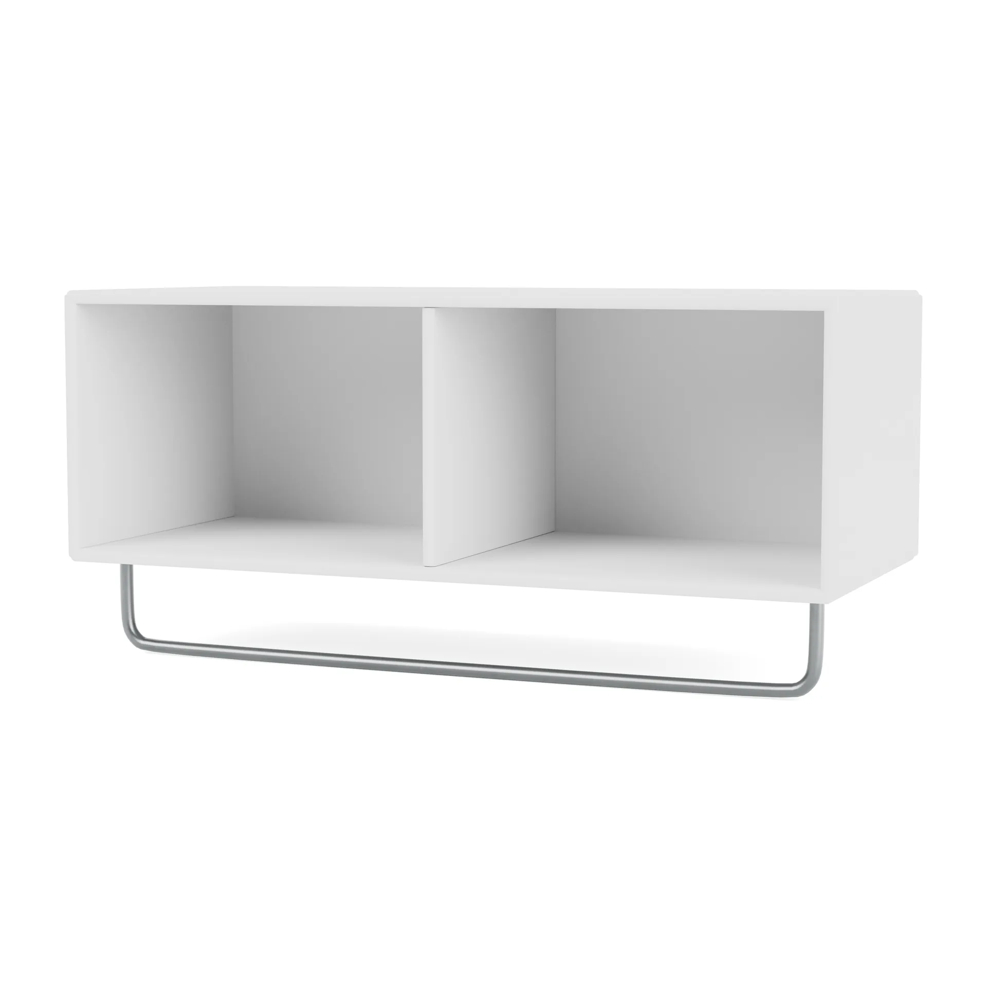 COAT hat shelf with clothes rails, New white Montana