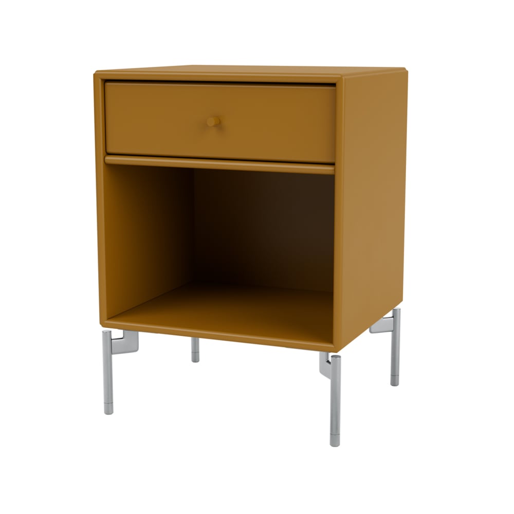 Montana Dream bedside table Amber, chrome legs | Scandinavian Design | Bedside tables | Yellow