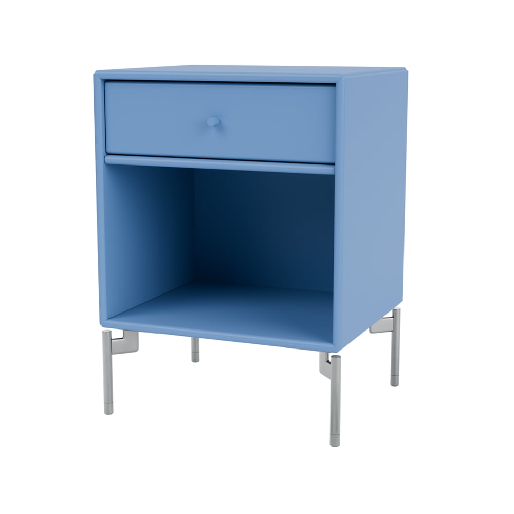 Montana Dream bedside table Azure 154, chrome legs | Scandinavian Design | Bedside tables | Blue