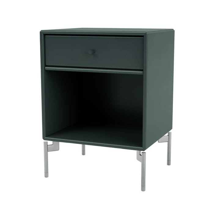 Dream bedside table - Black jade 163, chrome legs - Montana