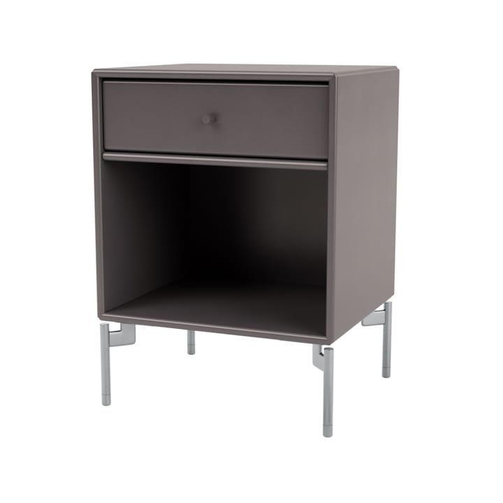 Dream bedside table - Coffee 35, chrome legs - Montana