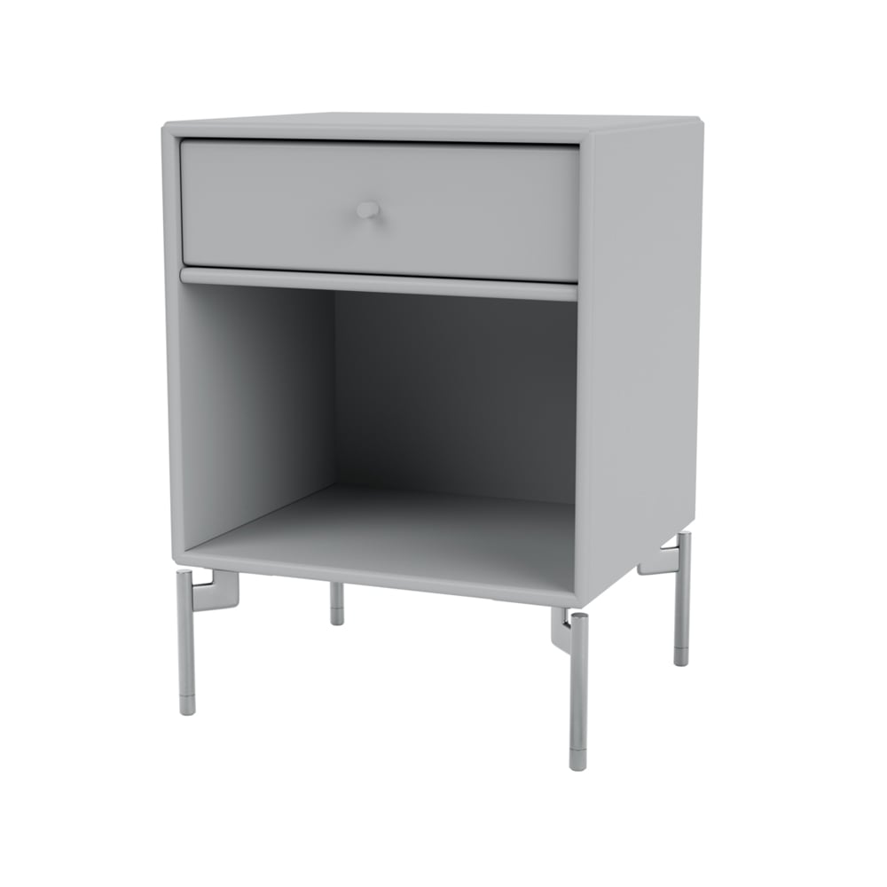 Montana Dream bedside table Fjord 02, chrome legs | Scandinavian Design | Bedside tables | Grey