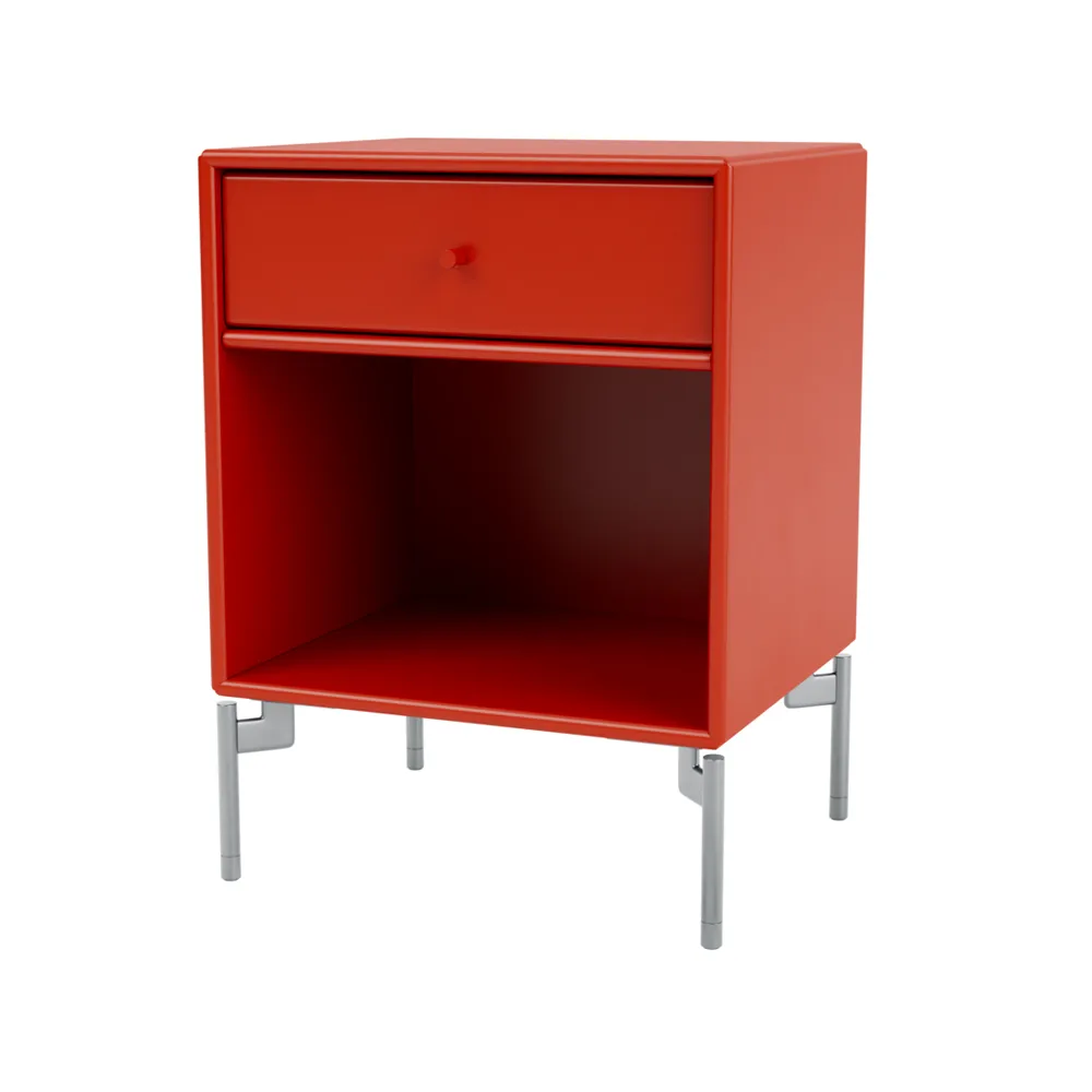 Dream bedside table, Rosehip 145, chrome legs Montana
