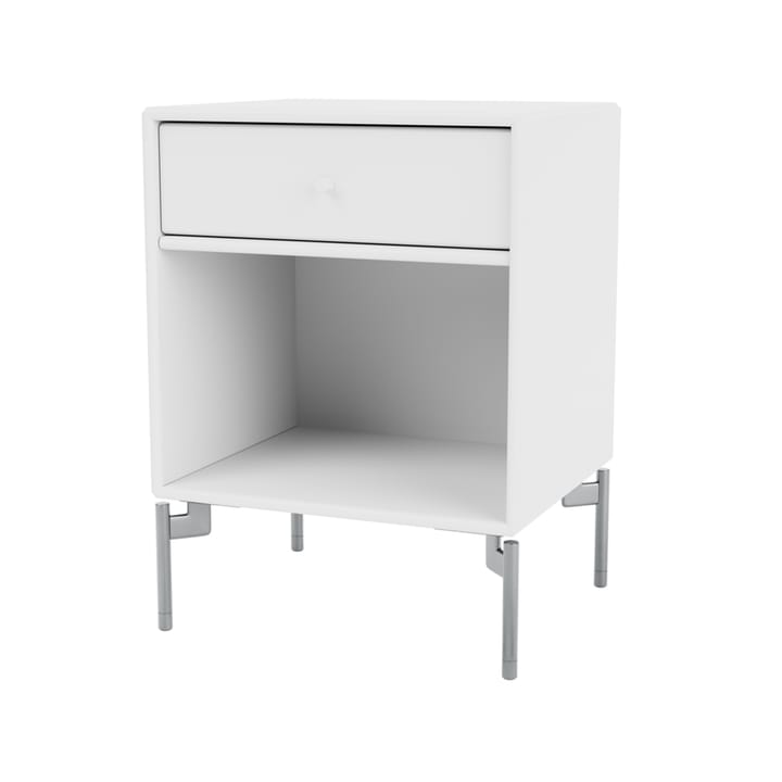 Dream bedside table - Snow 38, chrome legs - Montana