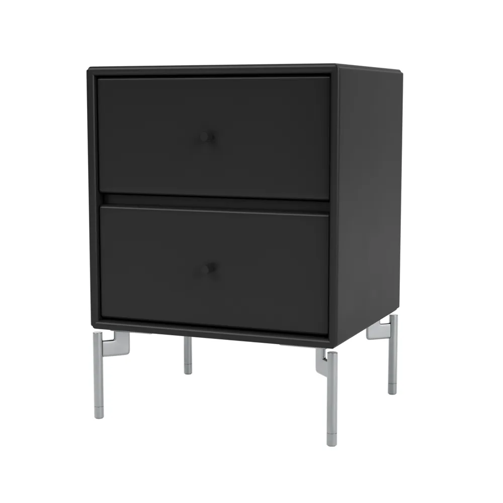 Drift bedside table, Black 05, chrome legs cm Montana