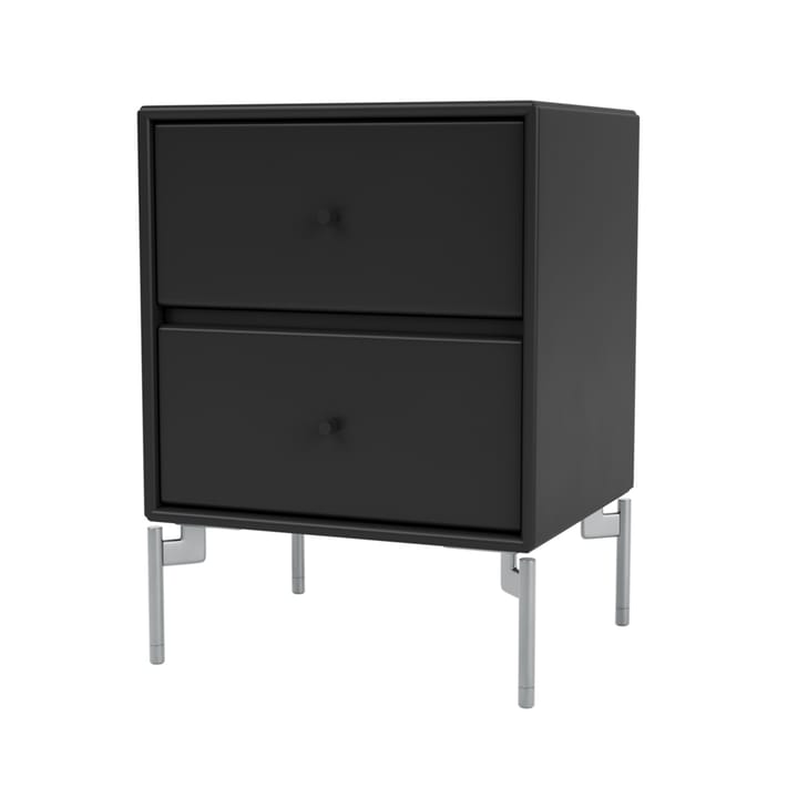 Drift bedside table - Black 05, chrome legs cm - Montana