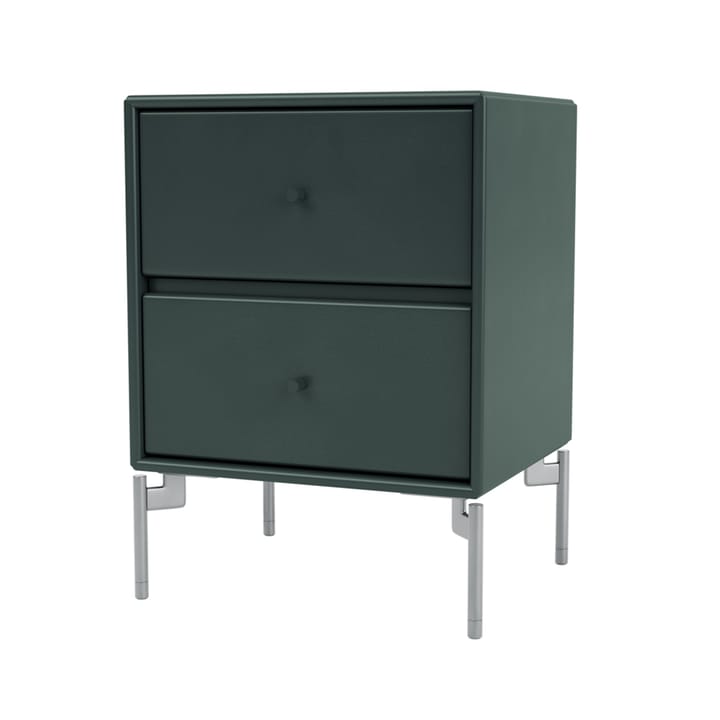 Drift bedside table - Black jade 163, chrome legs cm - Montana