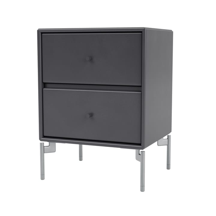 Drift bedside table - Coal 36, chrome legs cm - Montana