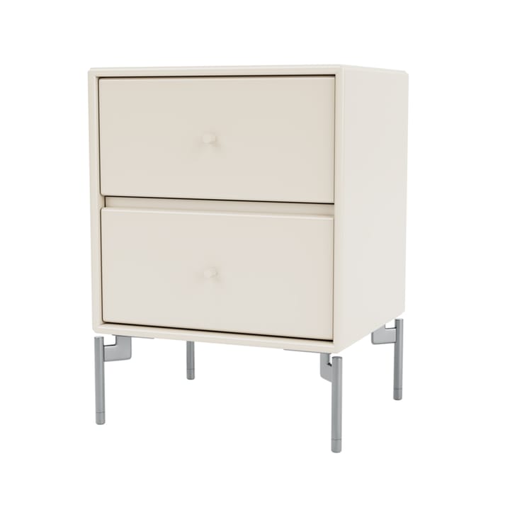 Drift bedside table - Oat 158, chrome legs cm - Montana