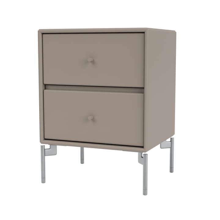 Drift bedside table - Truffle 141, chrome legs cm - Montana