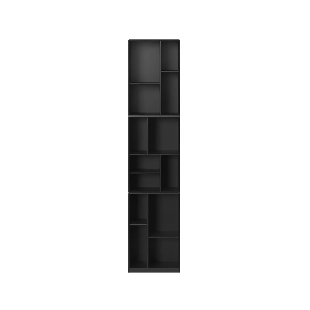 Montana Loom bookshelf Black 05, incl. 3 cm base | Scandinavian Design | Shelves & shelving systems | Black