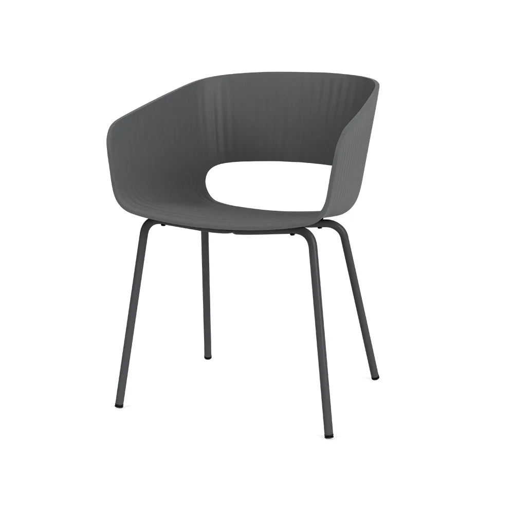 Marée 401 chair, Anthracite lacquered metal legs Montana
