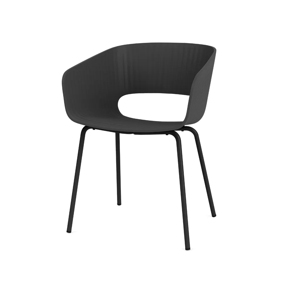 Marée 401 chair, Black 05 legs powder coated metal  Montana