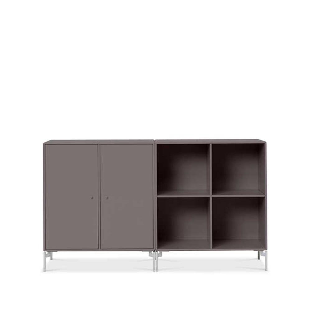 Montana Pair side table Coffee 35, chrome legs | Scandinavian Design | Dressers & sideboards | Brown