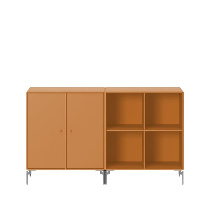Pair side table - Tumeric 149, chrome legs - Montana