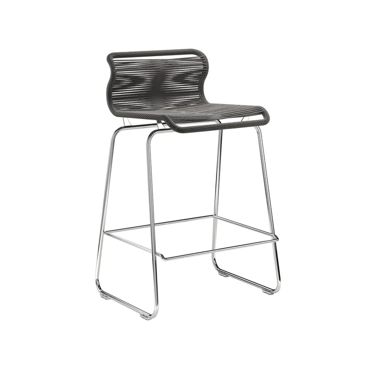 Panton One kitchen barstool - Black, paper/stainless steel - Montana