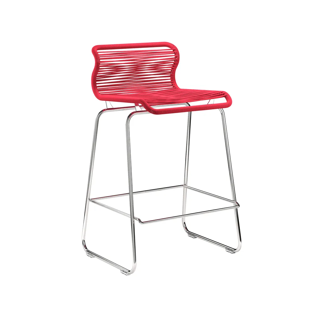 Panton One kitchen barstool, Scarlett, stainless steel Montana