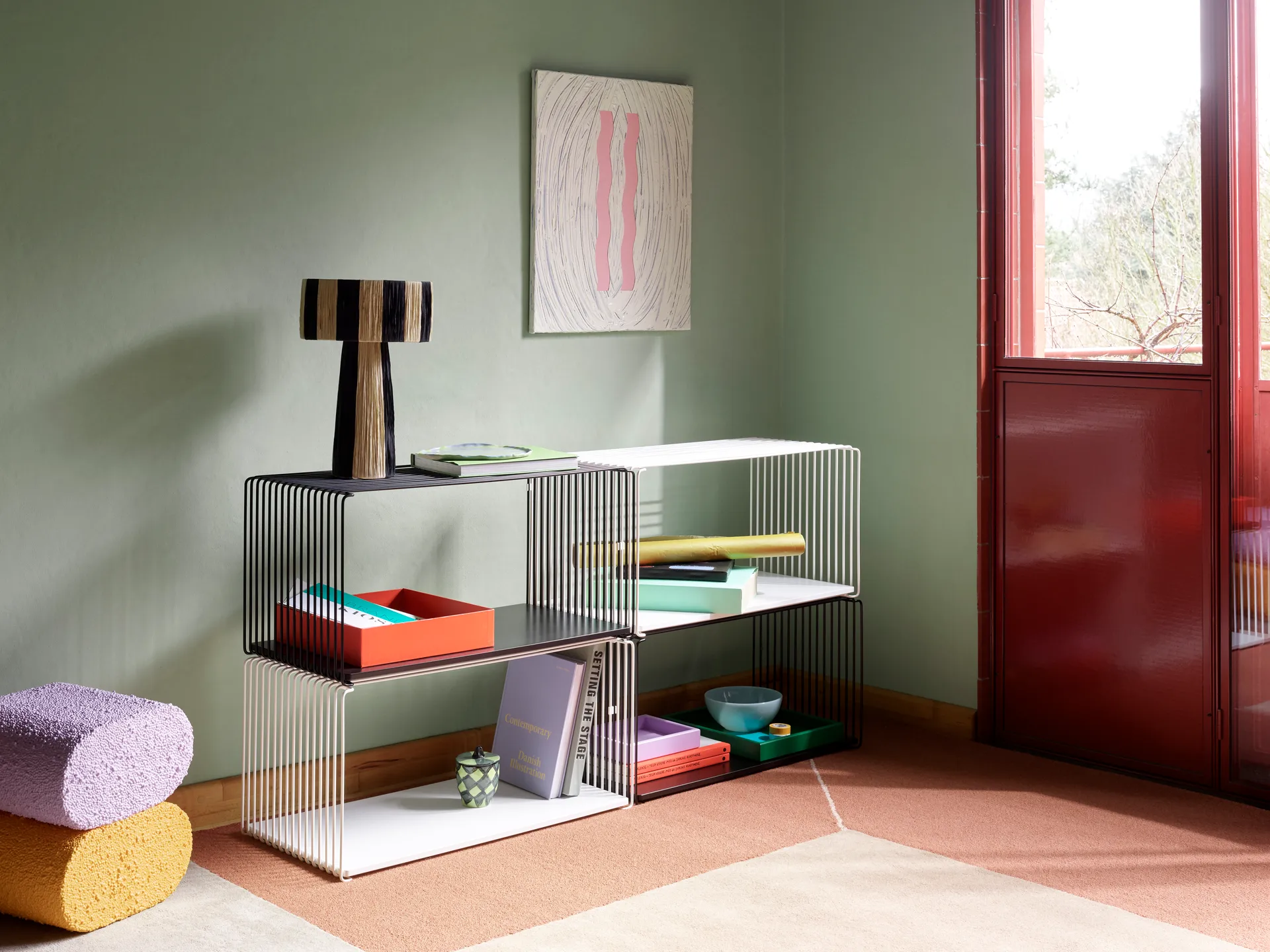 Panton Wire Extended shelf 70x34,8x34,8 cm, Black Montana