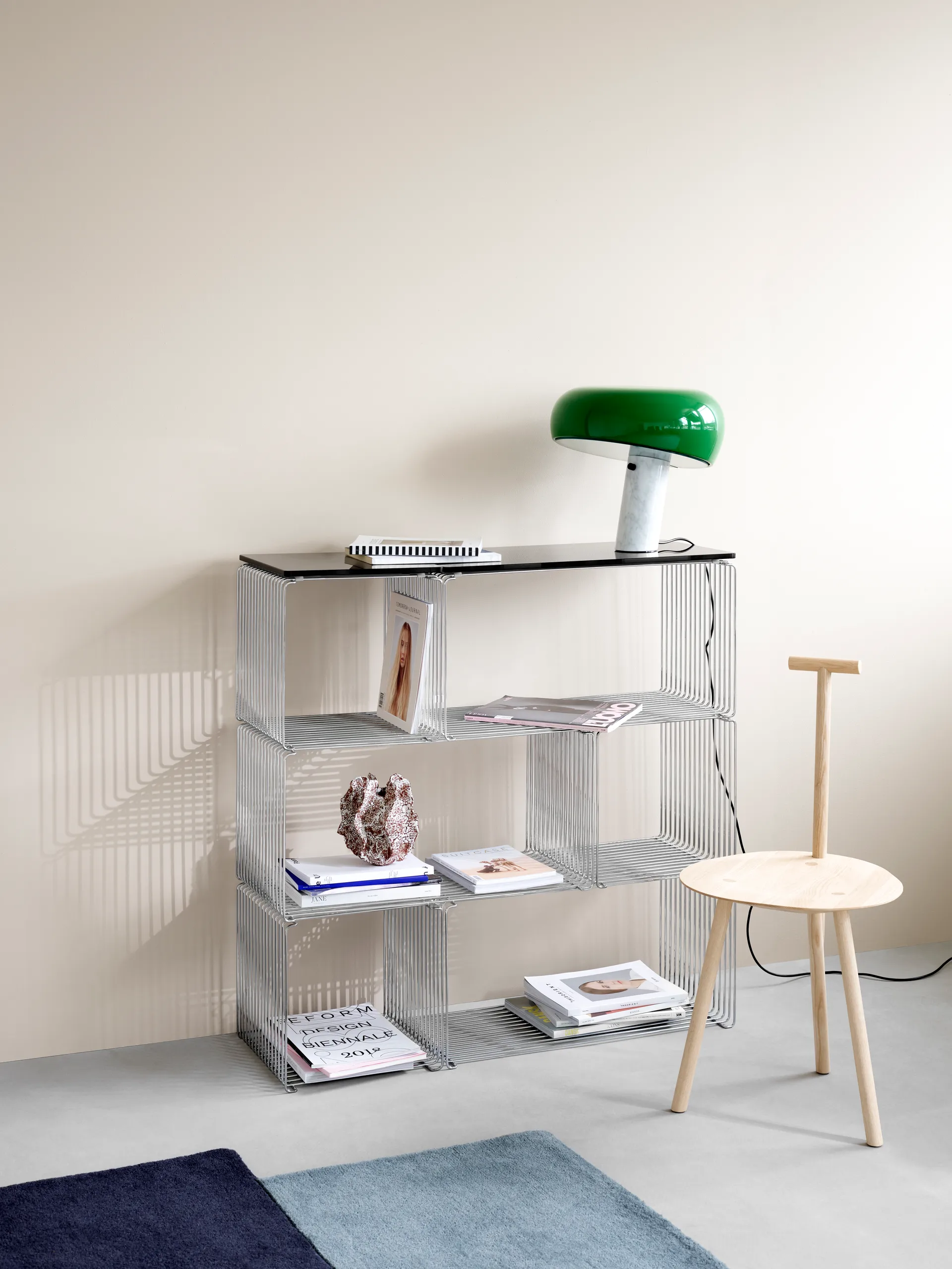 Panton Wire Extended shelf 70x34,8x34,8 cm, Chrome Montana