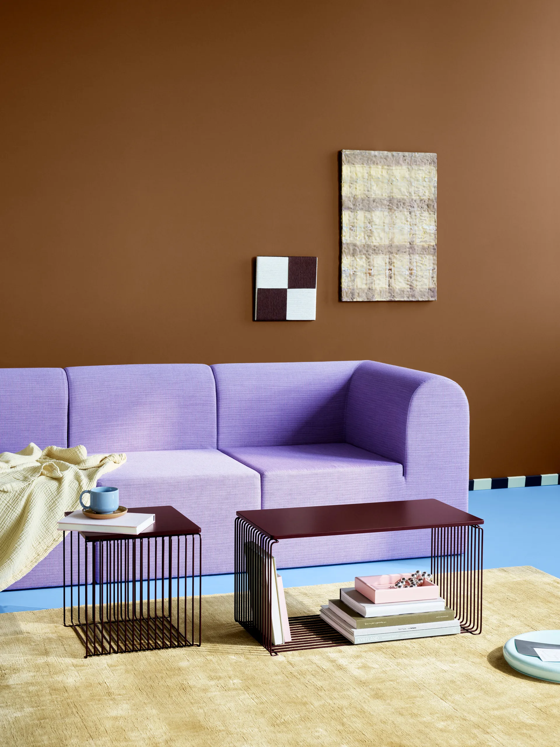 Panton Wire Single shelf 34,8x34,8x34,8 cm, Black red Montana