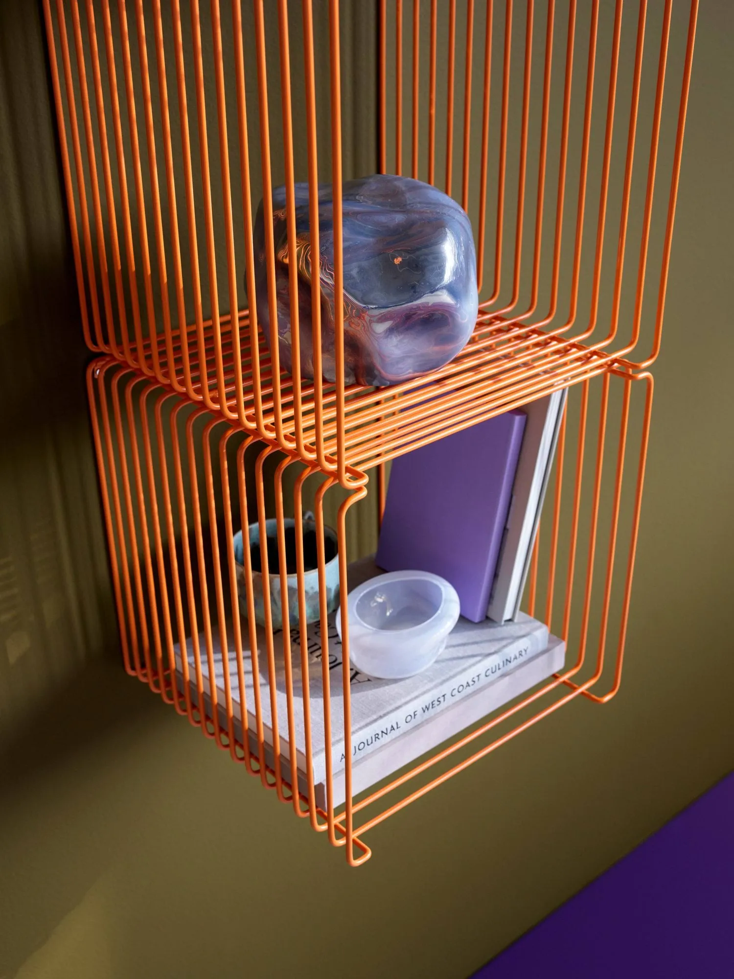 Panton Wire Single shelf 34,8x34,8x34,8 cm, Tangerine Montana