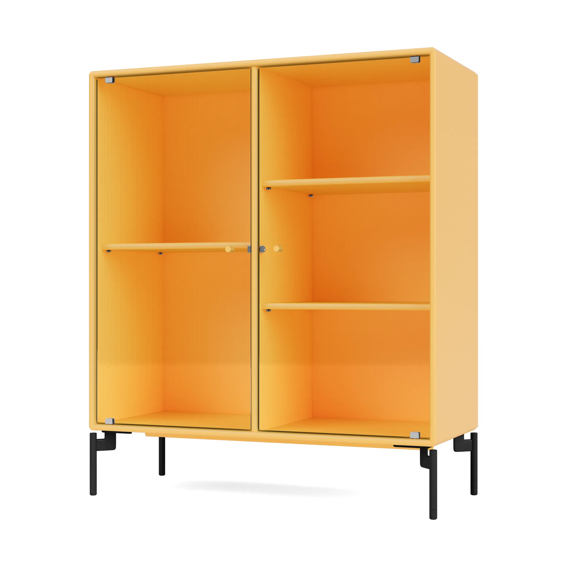 Ripple II display cabinet 69.6x82.2x30 cm, Acacia-legs black Montana