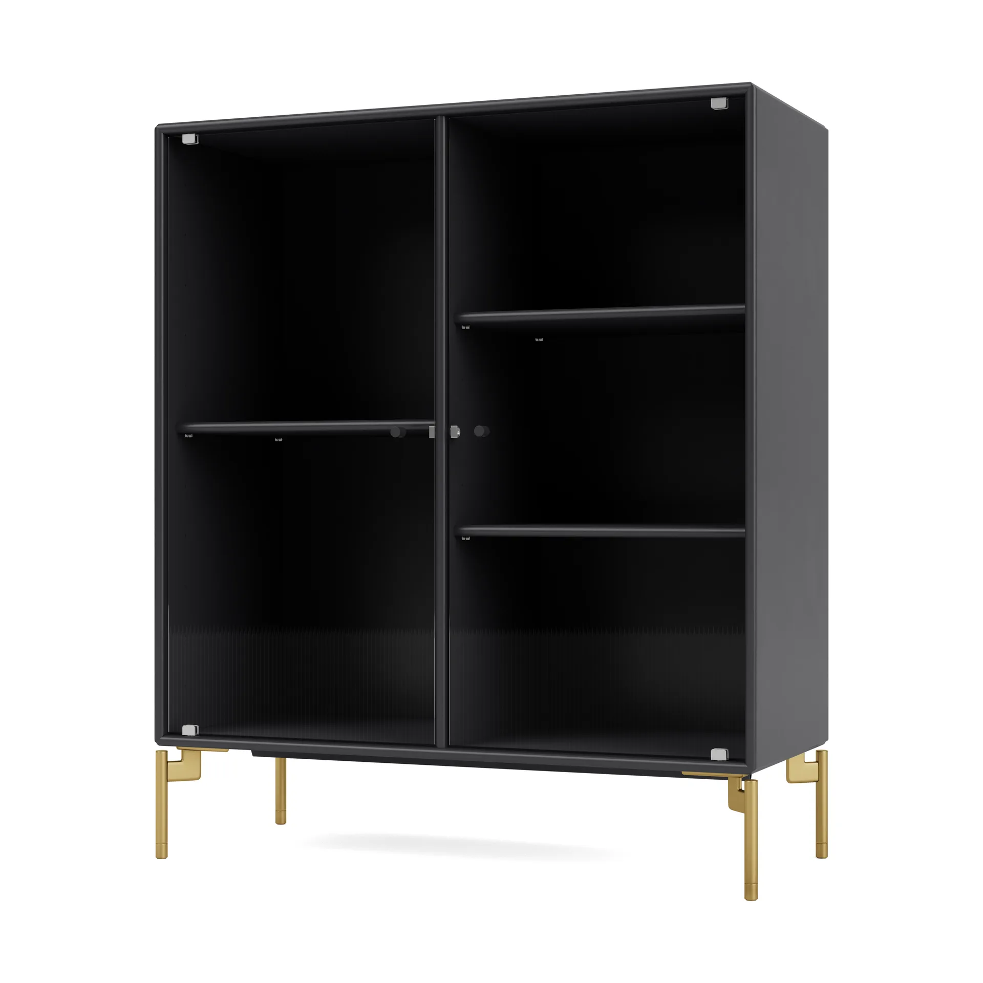 Ripple II display cabinet 69.6x82.2x30 cm, Anthracite-legs brass Montana