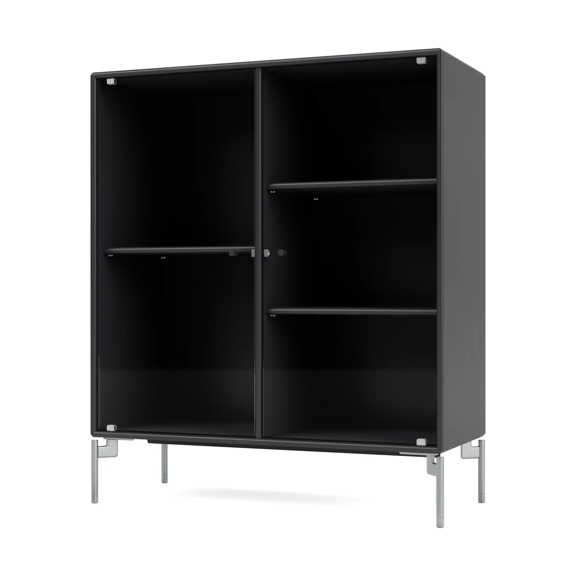 Ripple II display cabinet 69.6x82.2x30 cm, Anthracite-legs chrome Montana