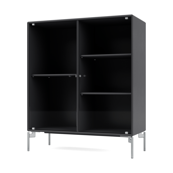 Ripple II display cabinet 69.6x82.2x30 cm - Anthracite-legs chrome - Montana