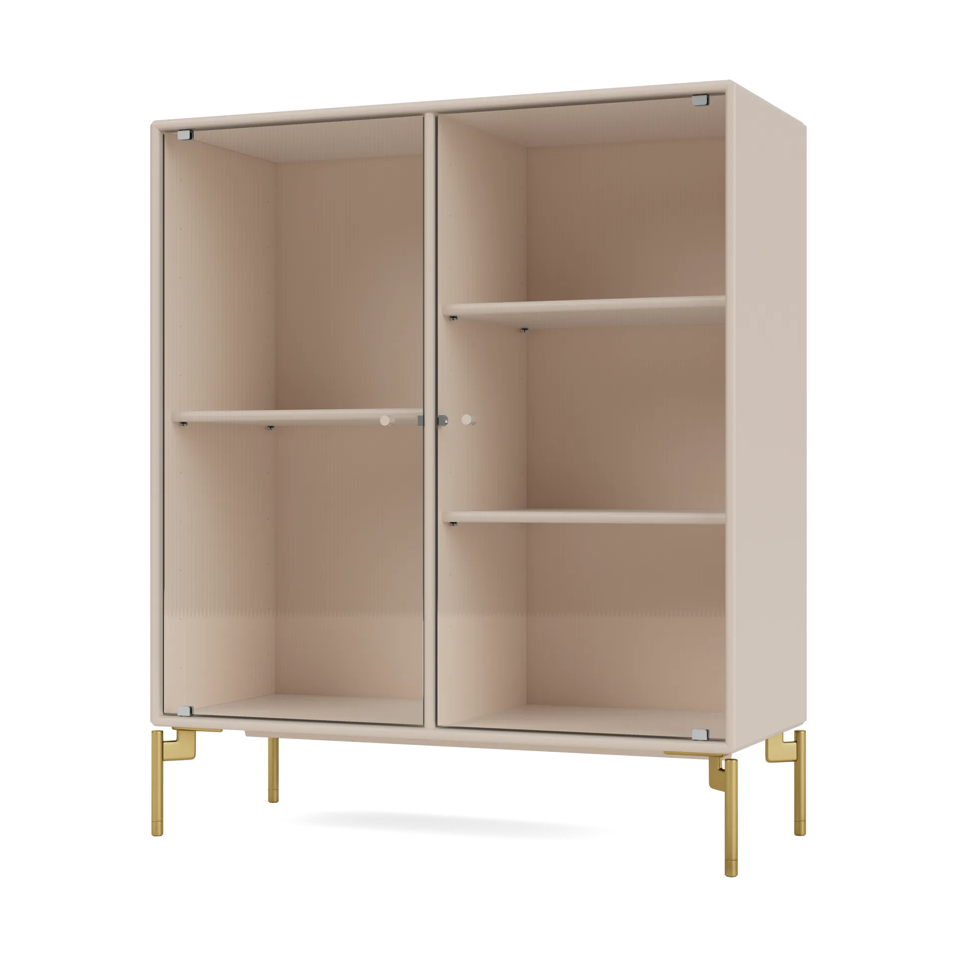 Ripple II display cabinet 69.6x82.2x30 cm, Clay-legs brass Montana