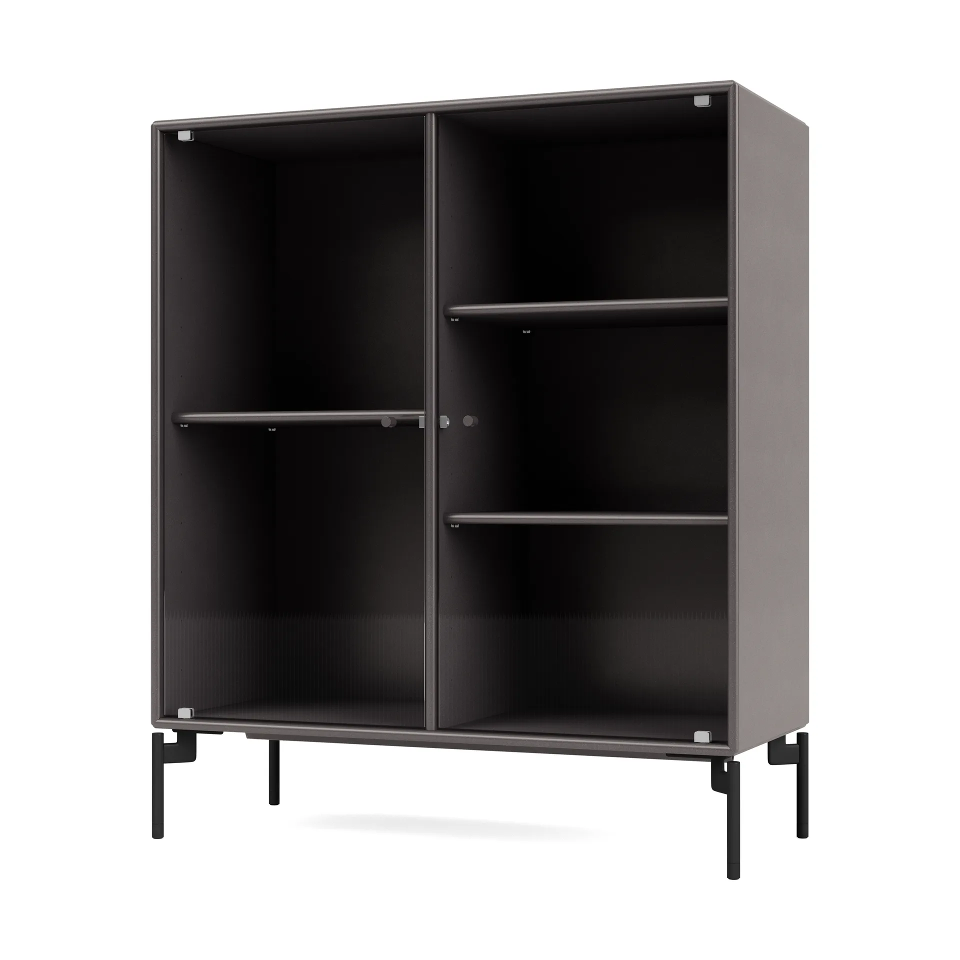 Ripple II display cabinet 69.6x82.2x30 cm, Coffee-legs black Montana