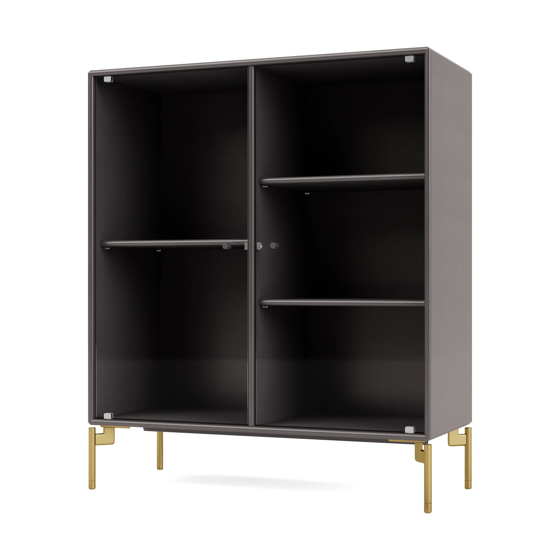 Ripple II display cabinet 69.6x82.2x30 cm, Coffee-legs brass Montana