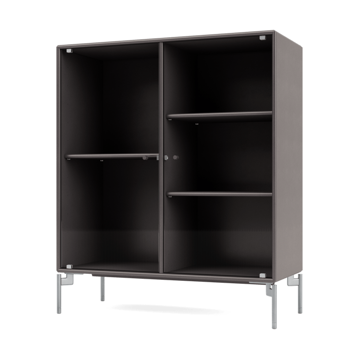 Ripple II display cabinet 69.6x82.2x30 cm - Coffee-legs chrome - Montana