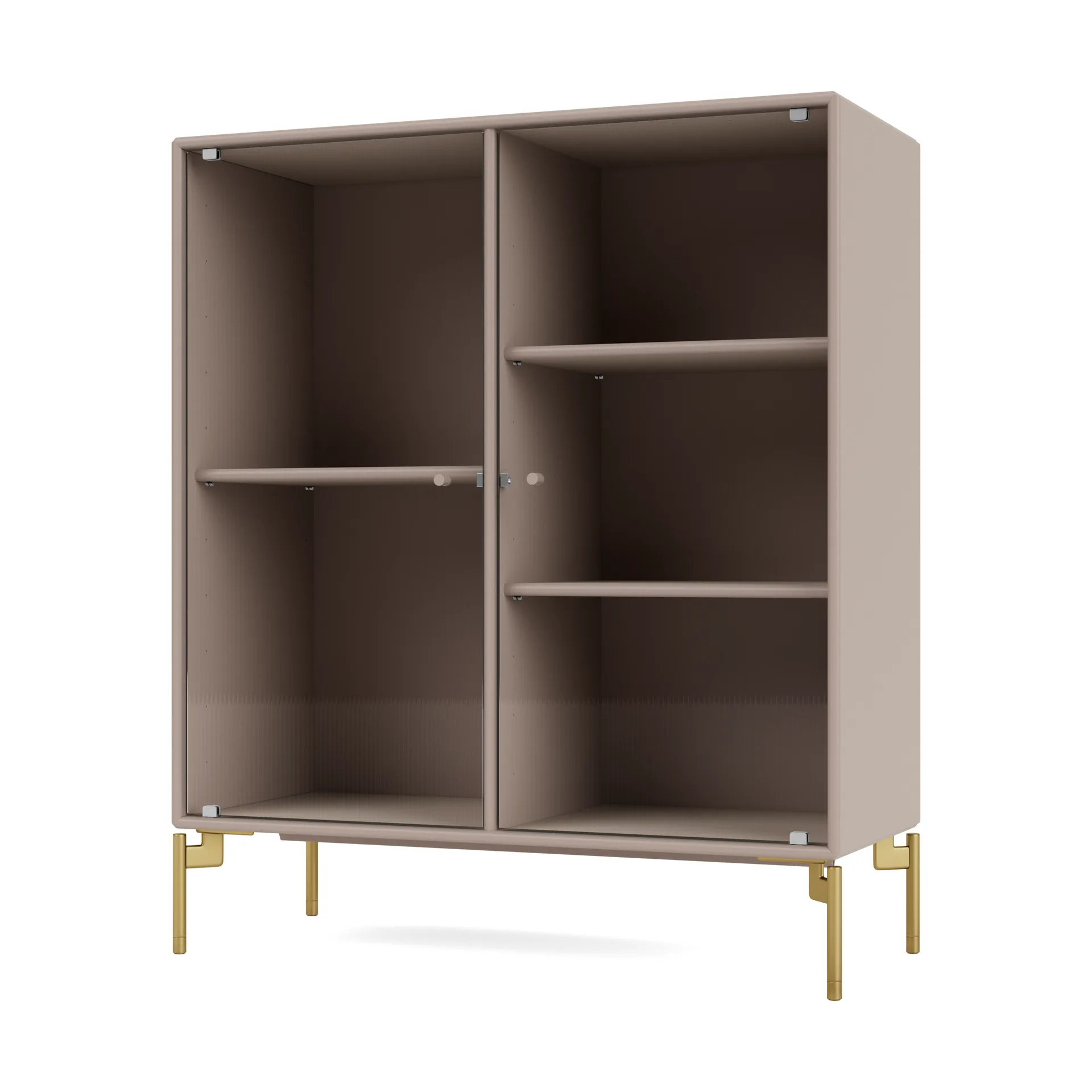 Ripple II display cabinet 69.6x82.2x30 cm, Mushroom-legs brass Montana
